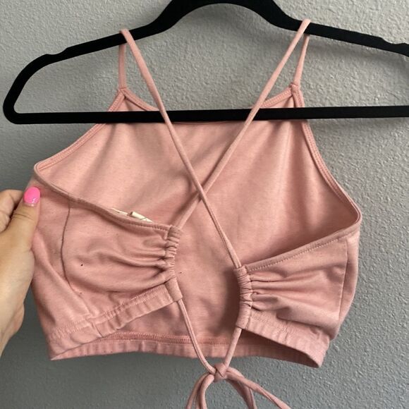 LA Hearts-soft pink crop strappy back top- Size large - Picture 3 of 6